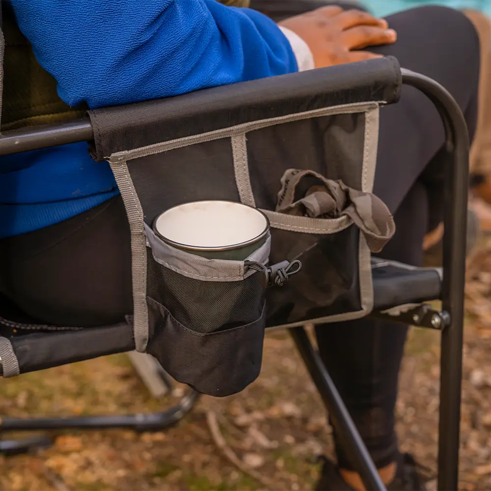Patented Spring-Action Freestyle Rocker XL - Choice 552 - Heavy-Duty Kickback Rocker with Beverage Holder Detail