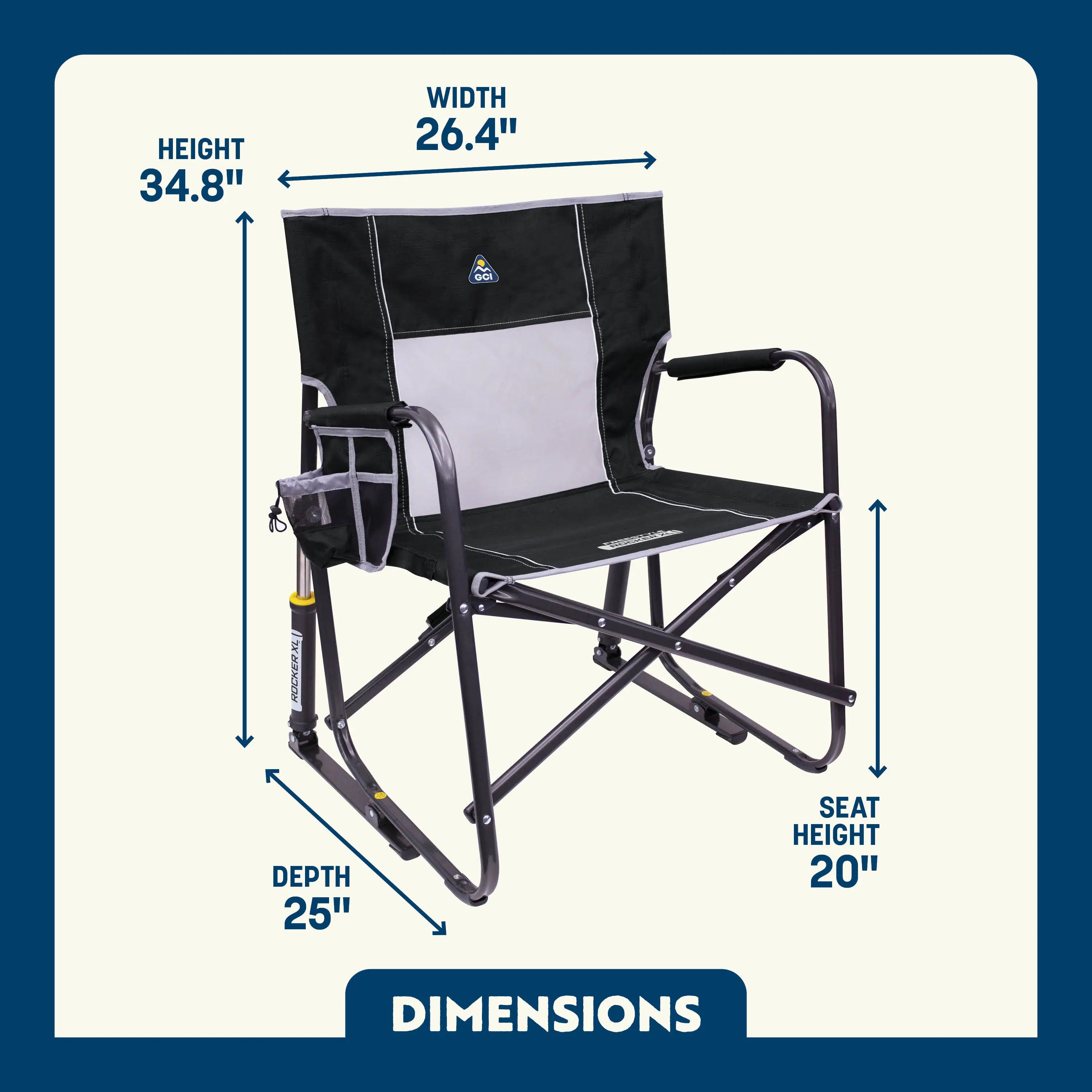 Patented Spring-Action Freestyle Rocker XL - Choice 552 - Heavy-Duty Kickback Rocker with Beverage Holder Detail