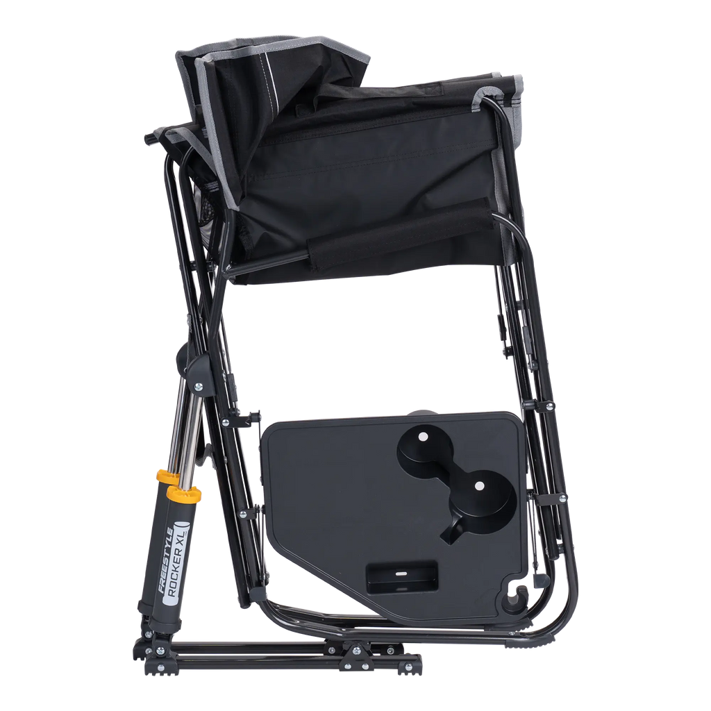 Premium All-Weather Freestyle Rocker XL with Side Table - Choice 836 - Patented Spring-Action Rocking Chair for Camping Detail