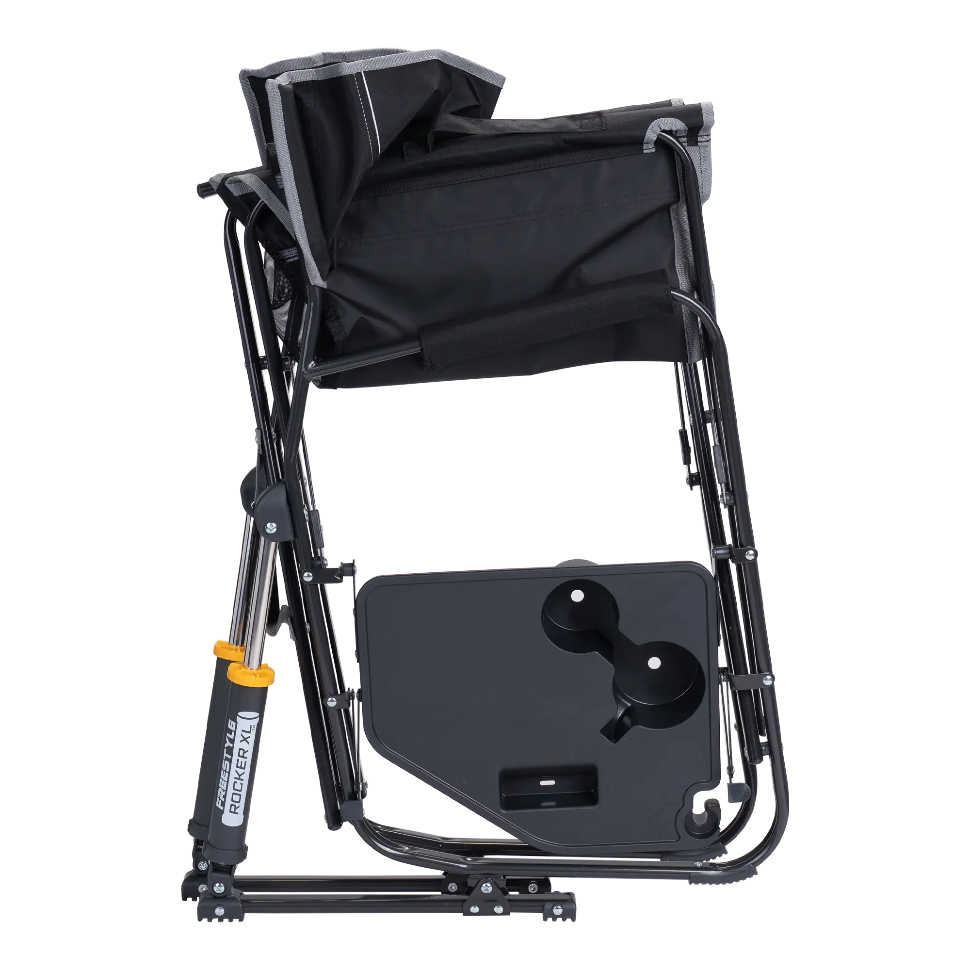 Premium All-Weather Freestyle Rocker XL with Side Table - Choice 836 - Patented Spring-Action Rocking Chair for Camping Detail