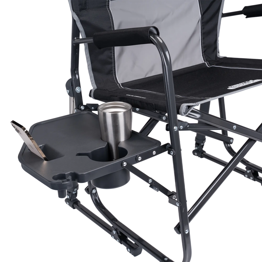 Premium All-Weather Freestyle Rocker XL with Side Table - Choice 836 - Patented Spring-Action Rocking Chair for Camping Detail
