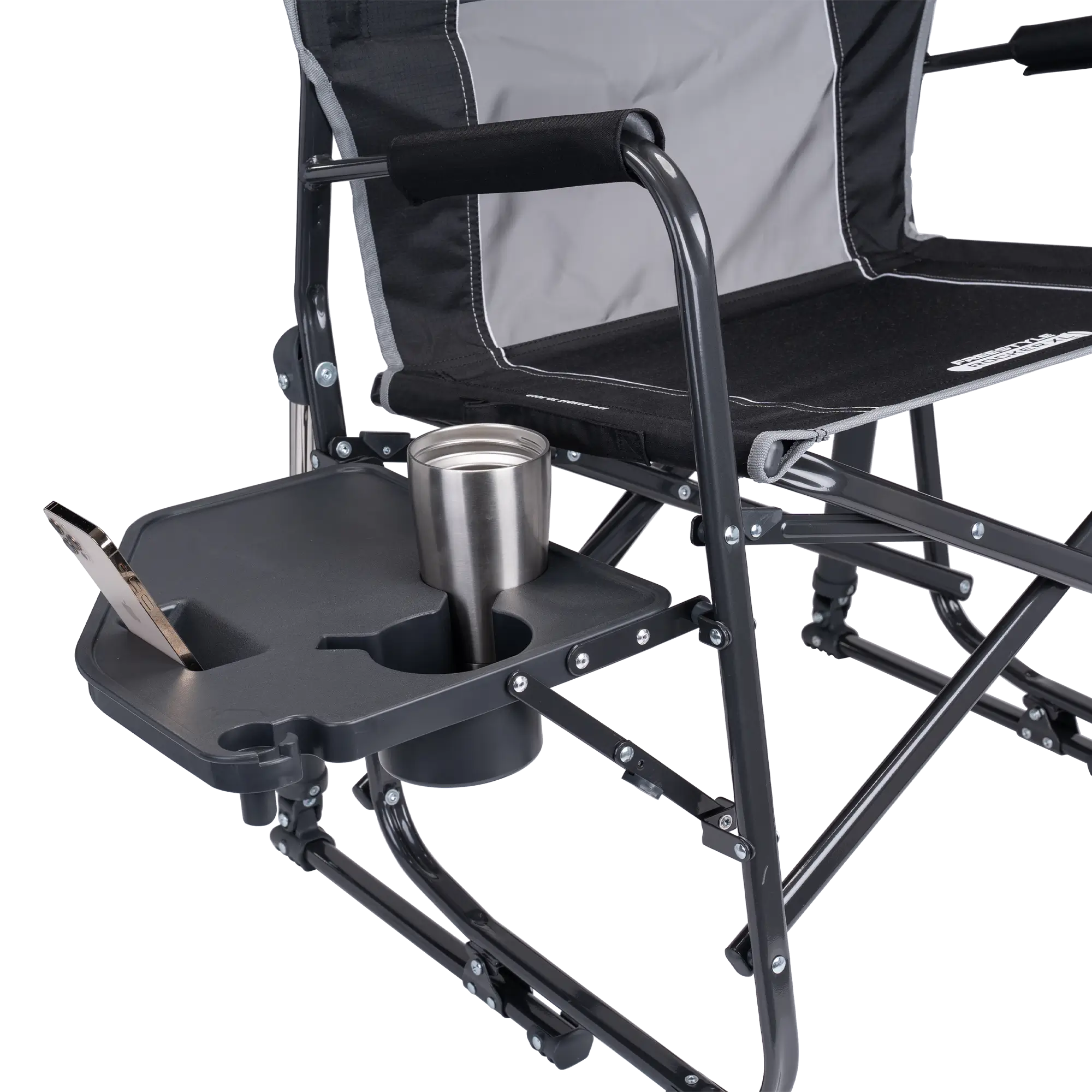 Premium All-Weather Freestyle Rocker XL with Side Table - Choice 836 - Patented Spring-Action Rocking Chair for Camping Detail