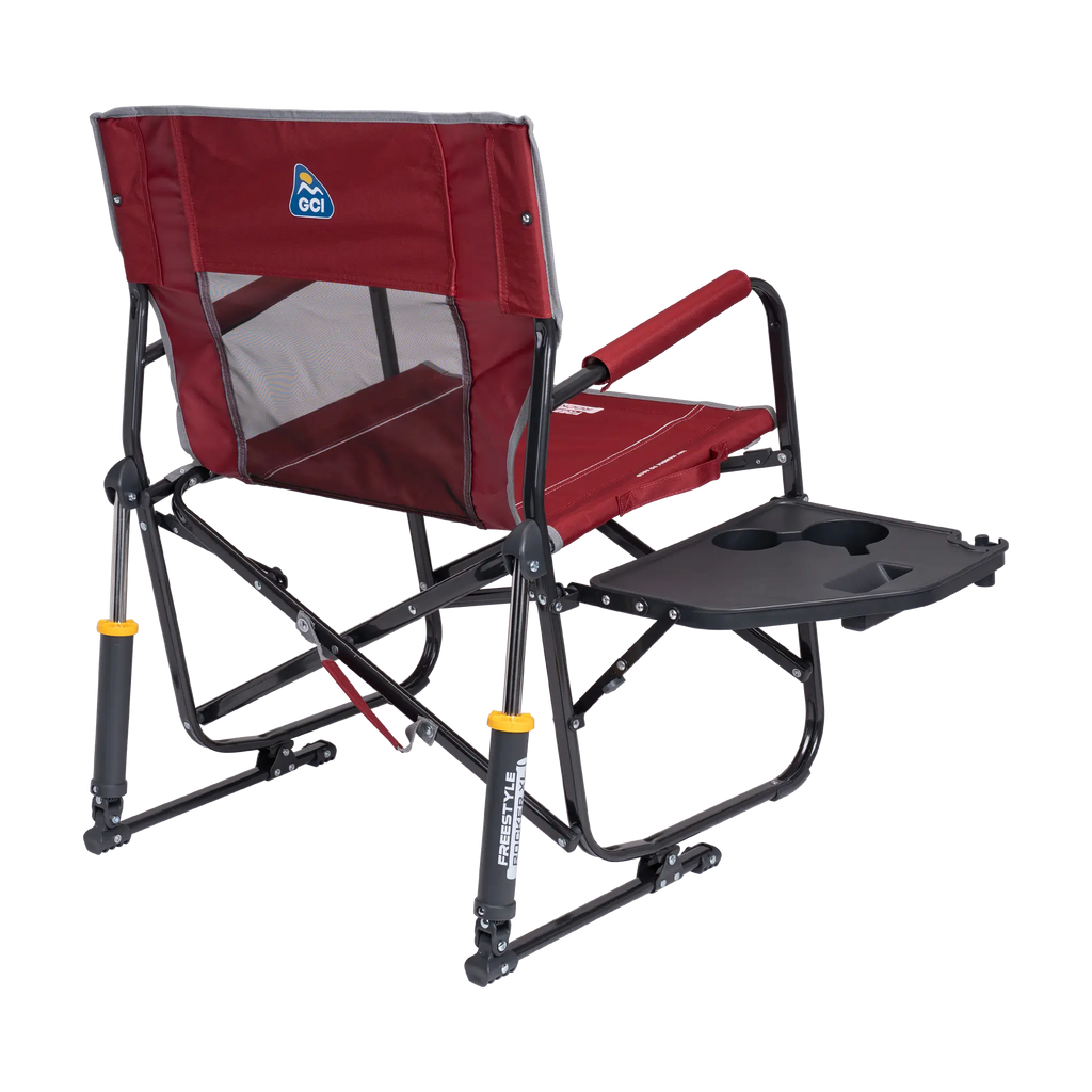 Premium All-Weather Freestyle Rocker XL with Side Table - Choice 836 - Patented Spring-Action Rocking Chair for Camping Detail