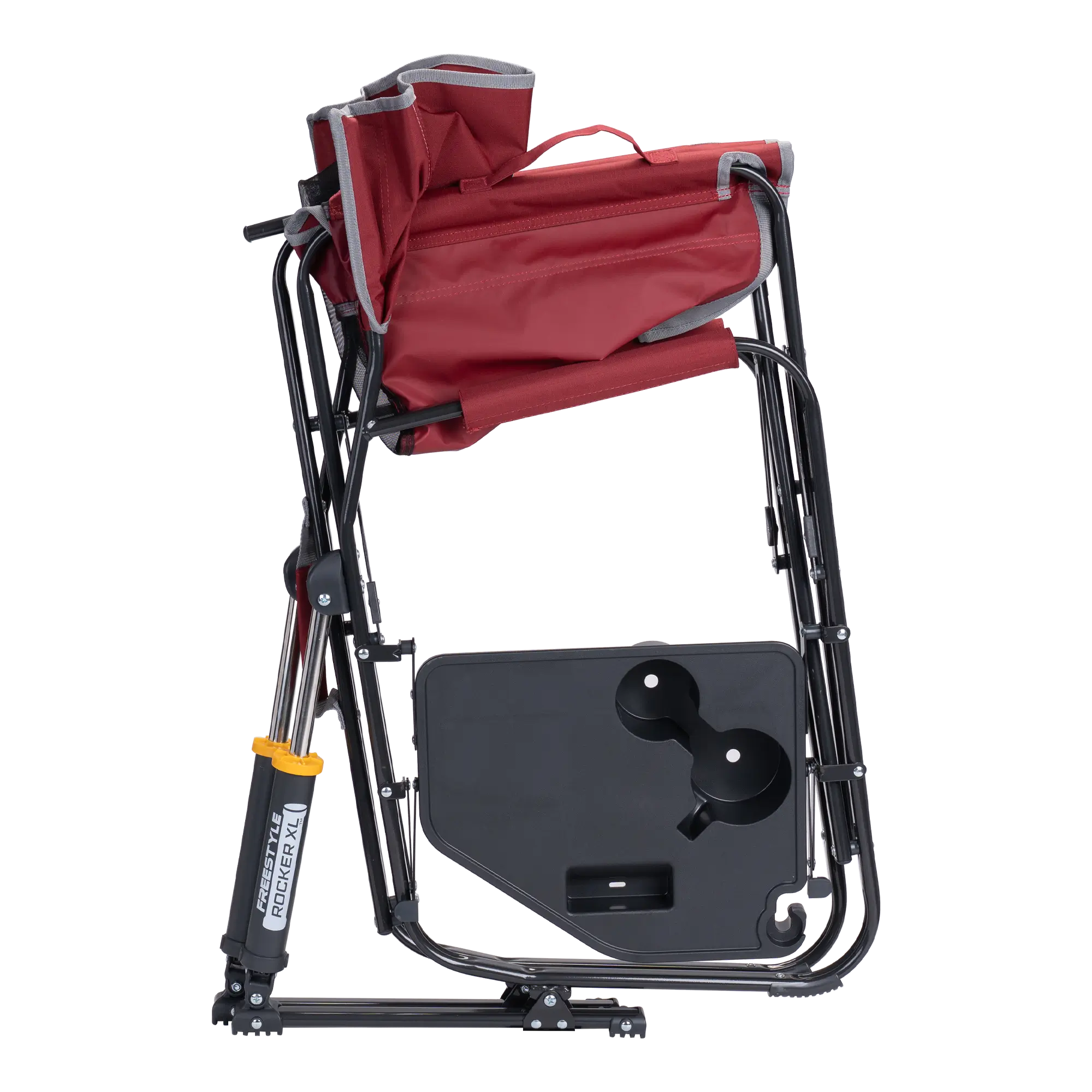 Premium All-Weather Freestyle Rocker XL with Side Table - Choice 836 - Patented Spring-Action Rocking Chair for Camping Detail