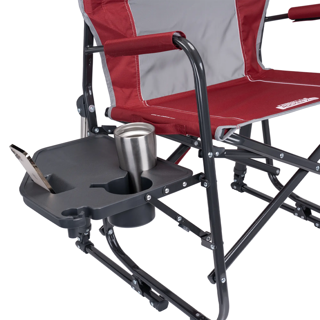 Premium All-Weather Freestyle Rocker XL with Side Table - Choice 836 - Patented Spring-Action Rocking Chair for Camping Detail