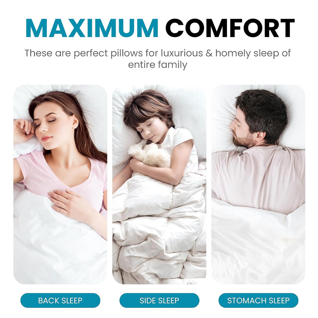 Decorative Plump 2-Pack Standard Bed Pillows – Soft, Breathable & Hypoallergenic for Better Sleep - Ergonomic Memory Foam Pillow for Neck Pain Support Detail
