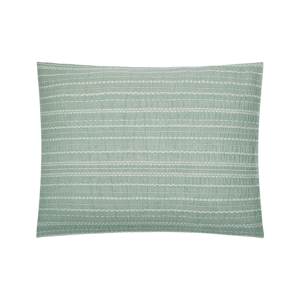 All-Season Crafted Woven 3-Piece Comforter Set, Green River, Full Queen, All Ages - Cloud-Like Soft Lightweight Bed Comforter Detail