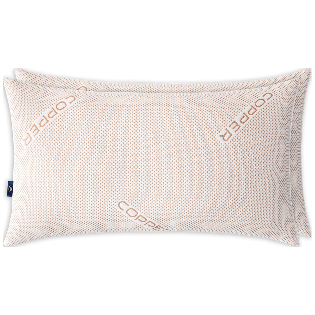 Ergonomic Memory Foam Copperloft King Bed Pillow, 2 Pack, Hypoallergenic - Orthopedic Shredded Foam Bed Pillow Set Detail