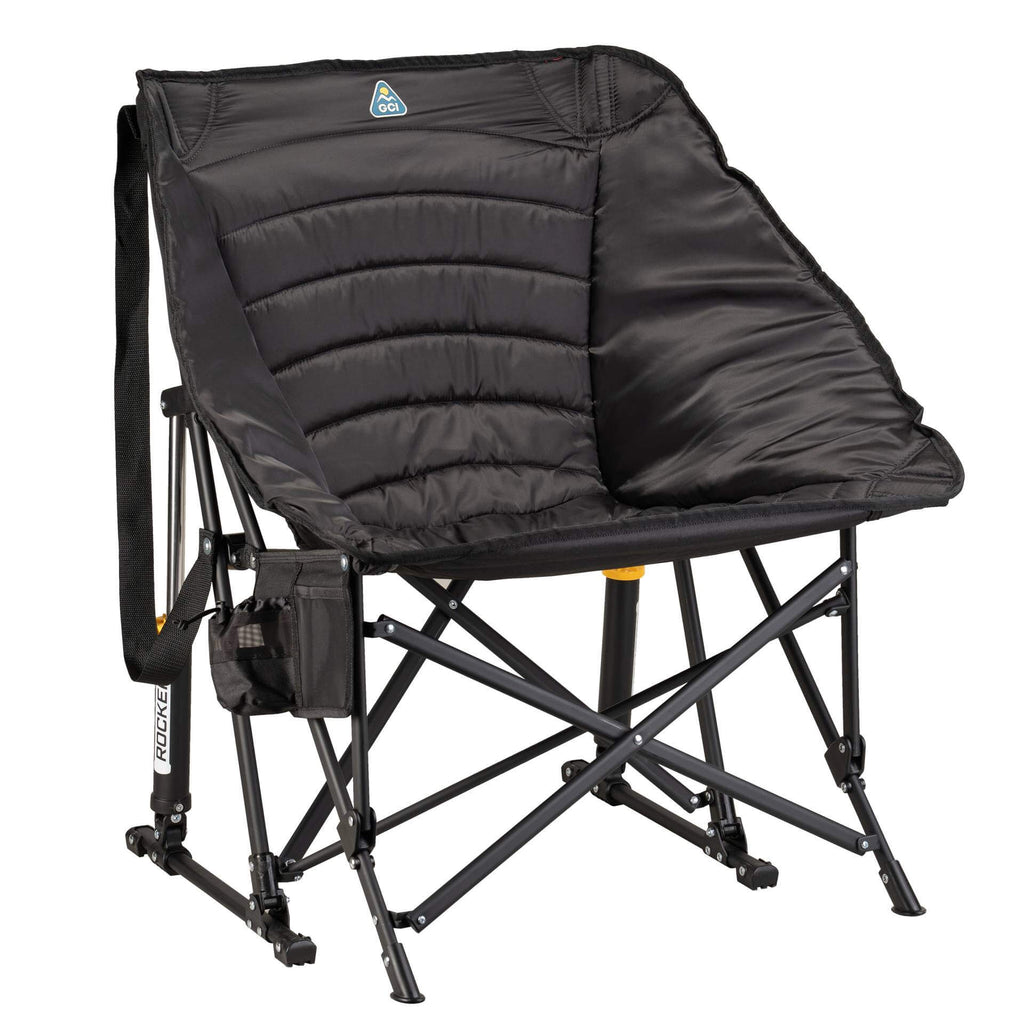 Smooth Motion Puff Rocker - Choice 731 - Patented Spring-Action Rocking Chair for Camping - Black