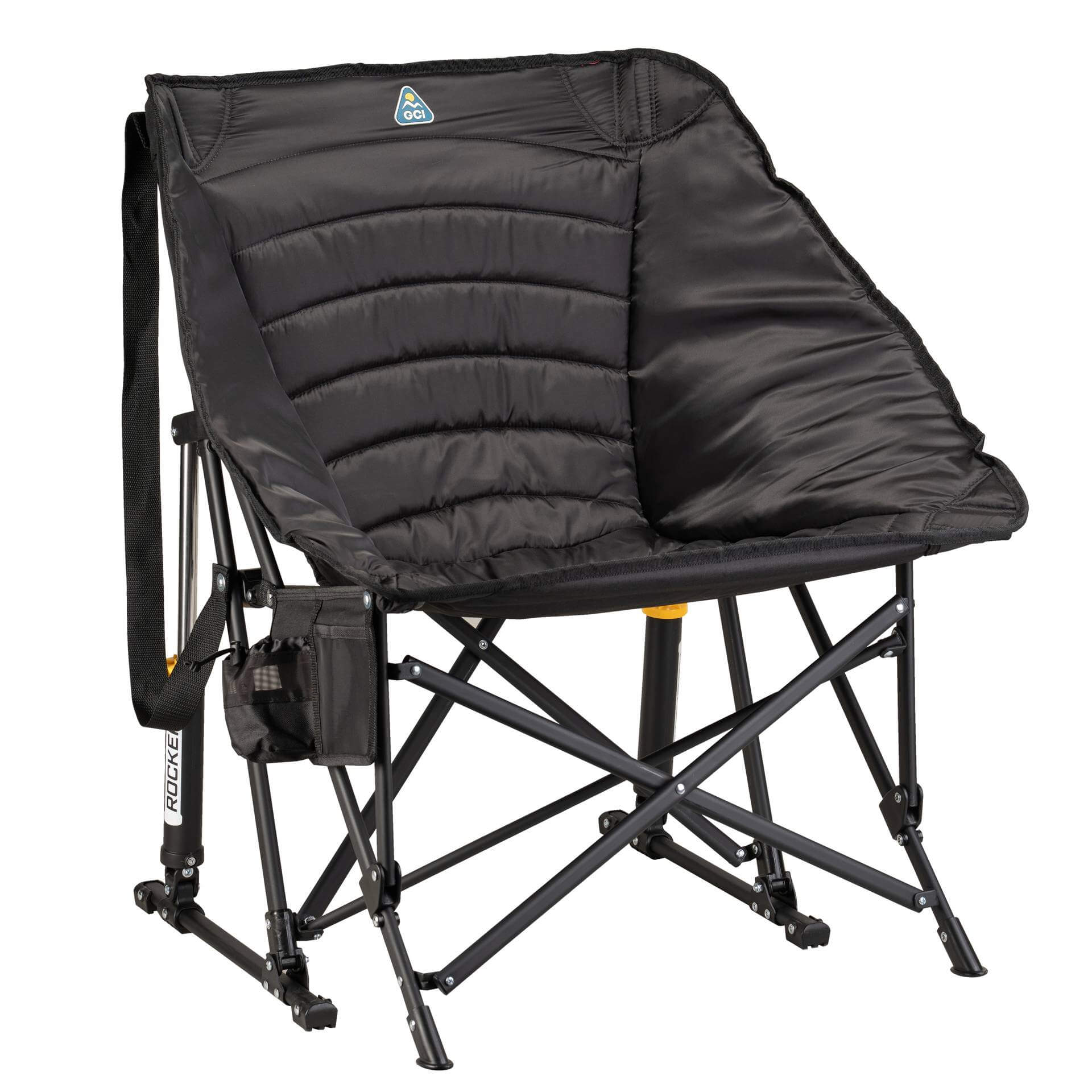 Smooth Motion Puff Rocker - Choice 731 - Patented Spring-Action Rocking Chair for Camping - Black