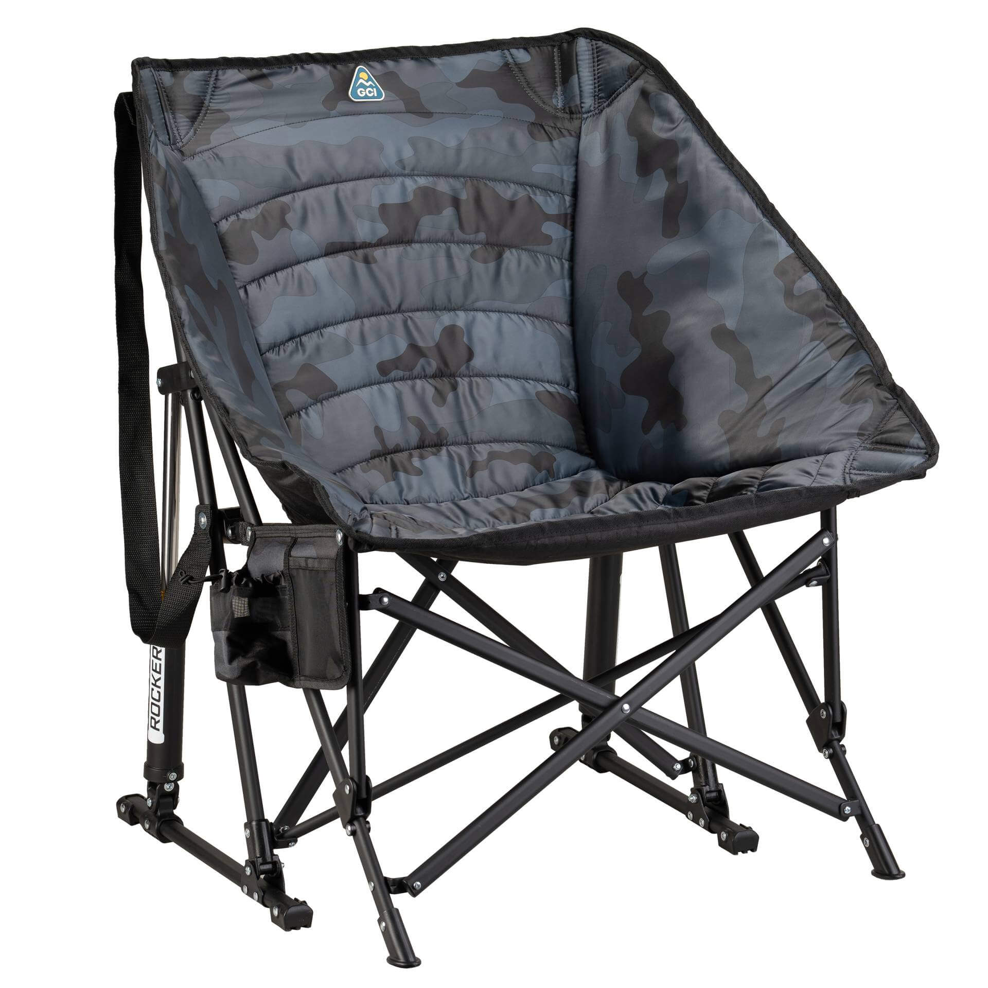 Smooth Motion Puff Rocker - Choice 731 - Patented Spring-Action Rocking Chair for Camping - Stealth Camo
