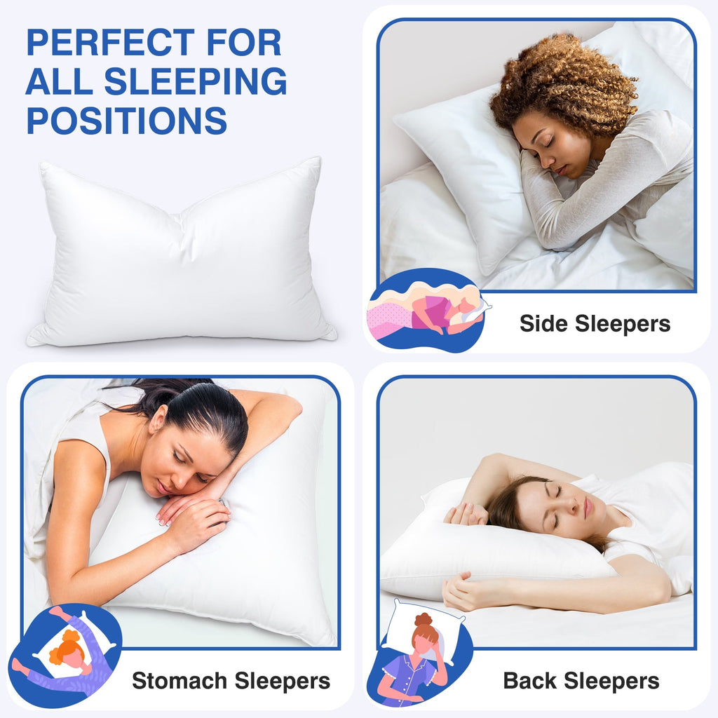 Orthopedic Support Pillows and Bed Pillows Queen Size for Sleeping,With 2 Set of Soft Cotton Cover- Pack of 2 - Hotel Quality Plush Sleeping Pillows Detail