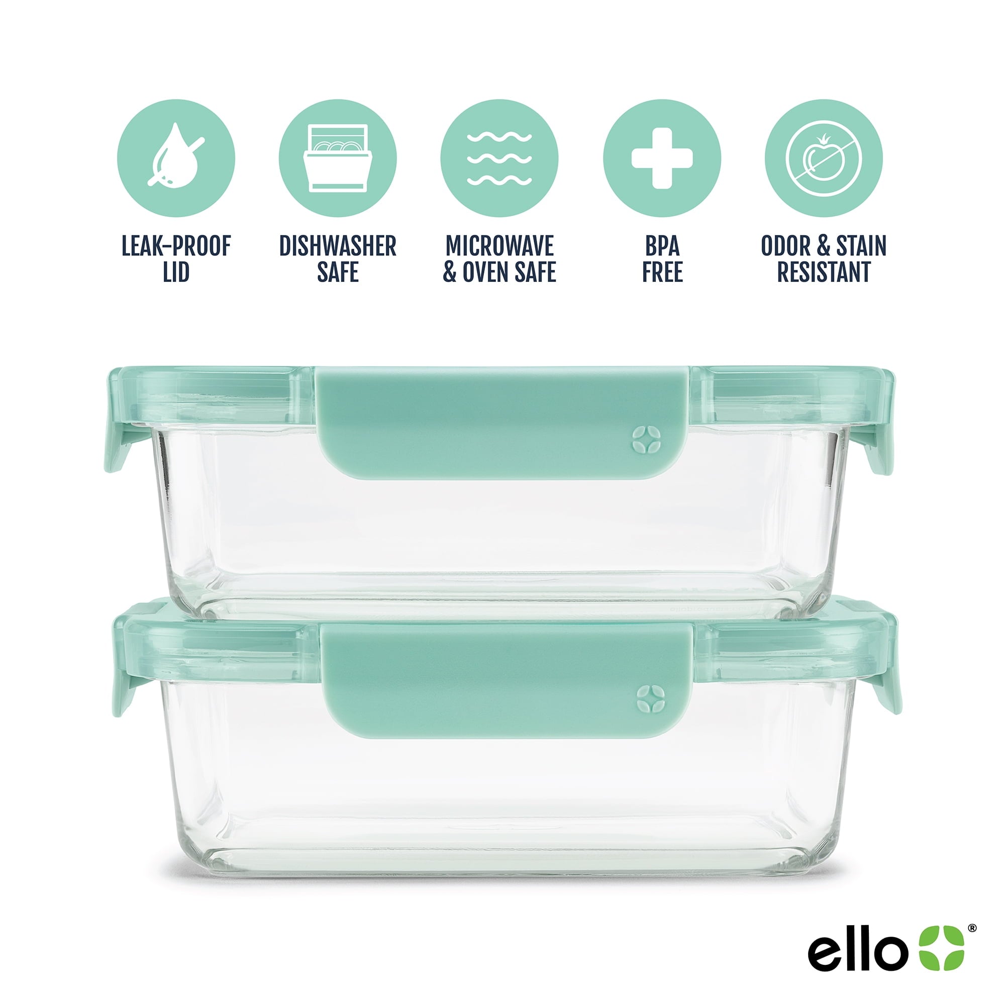 Whimsical Doughnut 3.4 Cup 2 Pack Glass Meal Prep Containers with Locking Lids - Playful Star & Heart Shaped Geometric NeeDoh Detail