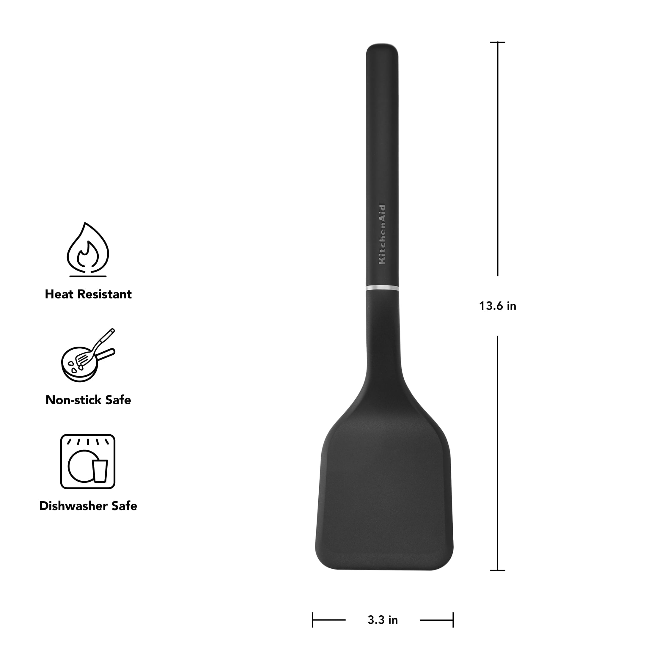 Heavy Duty 3-Piece Cooking Utensils Set with Ergonomic Handles, Black - Heavy Duty Stainless Steel Kitchen Shears Detail