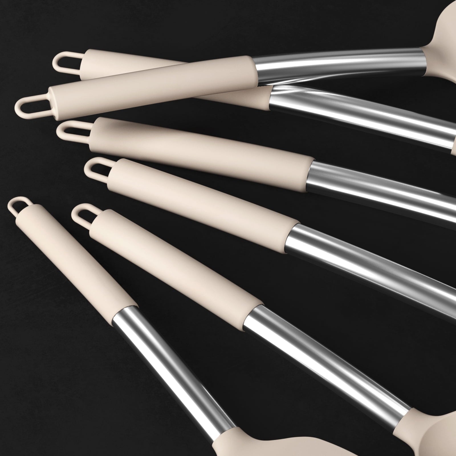Premium Silicone Silicone Cooking Utensils Set - Heat Resistant Silicone Kitchen Utensils for Cooking, Kitchen Utensil Spatula Set,BPA... - Ergonomic Kitchen Tongs and Cooking Spoon Utensil Detail