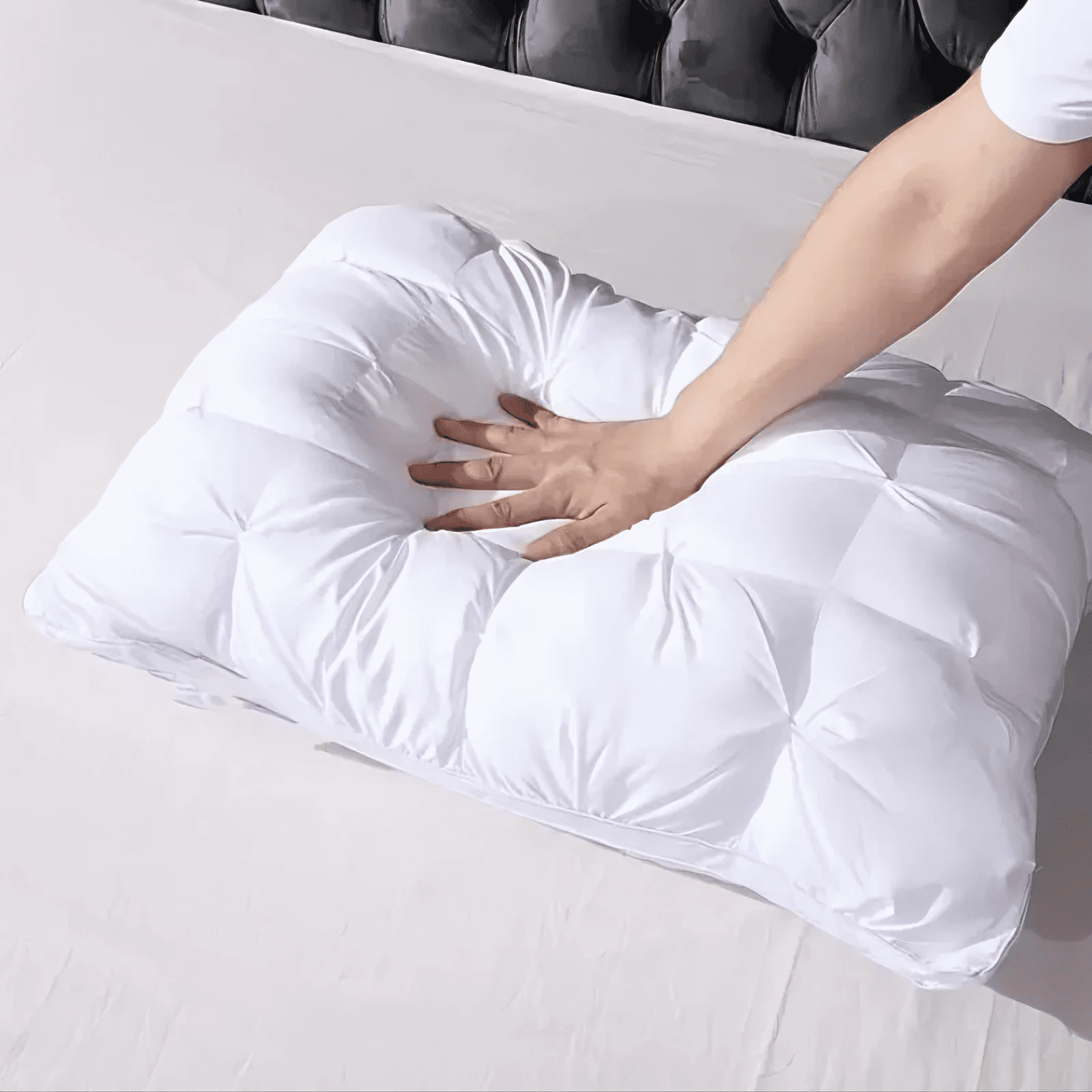 Hotel Collection Queen Size Bed Pillows Set of 2, Hotel Quality, Down Alternative Gusseted Bed Pillows for Side, Back, or Stomach Slee... - Hotel Quality Plush Sleeping Pillows Detail