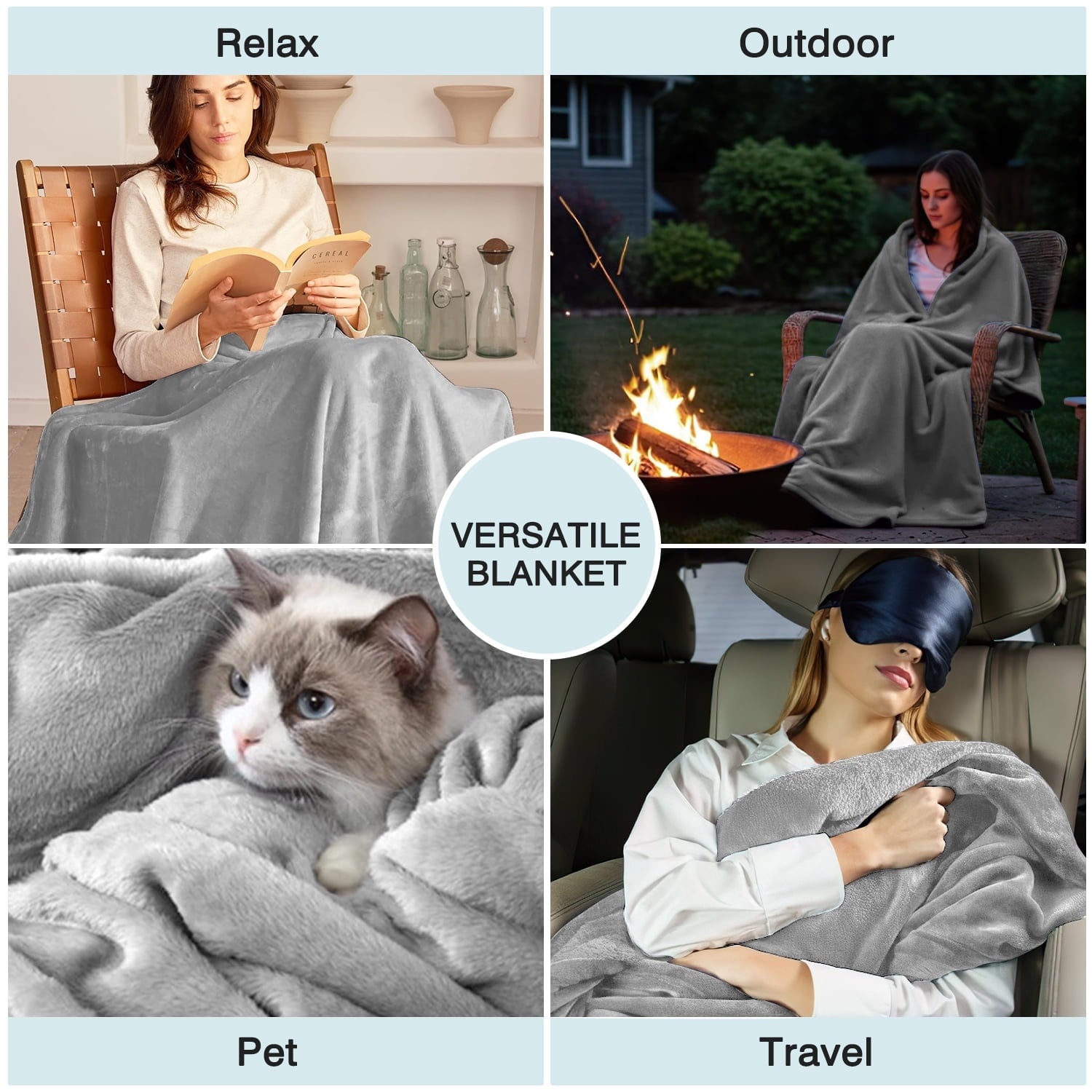 Lightweight Warm Twin Size Blanket for Bed, 60x80inch Super Cozy Soft Bed Blanket for Sleep Snap, Lightweight Reversible Blankets and ... - Lightweight Plush Warm Blanket for All Seasons Detail