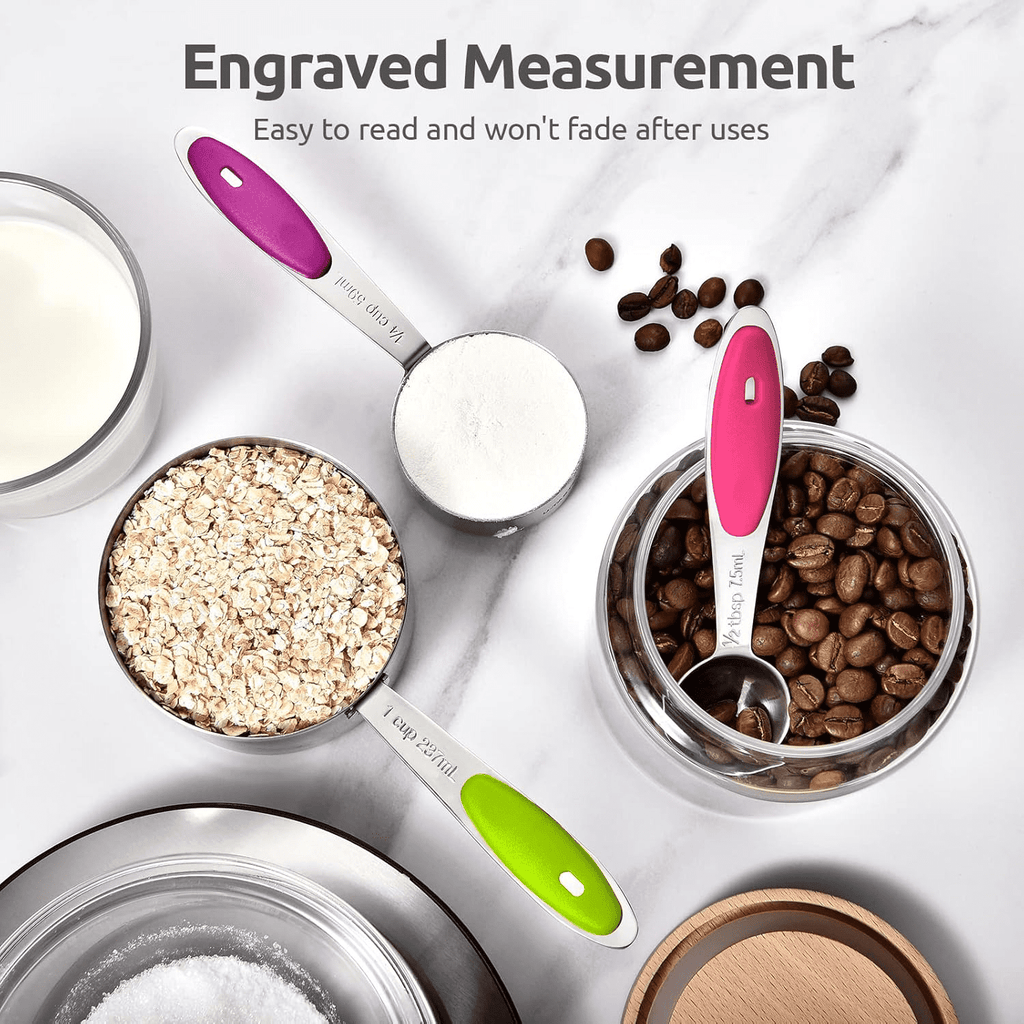 Durable Steel Stainless Steel Measuring Cups and Spoons Set of 15, 5 Stainless Steel Nesting Measuring Cups & 5 Spoons, 5 Mini Meas... - Heavy Duty Stainless Steel Kitchen Shears Detail