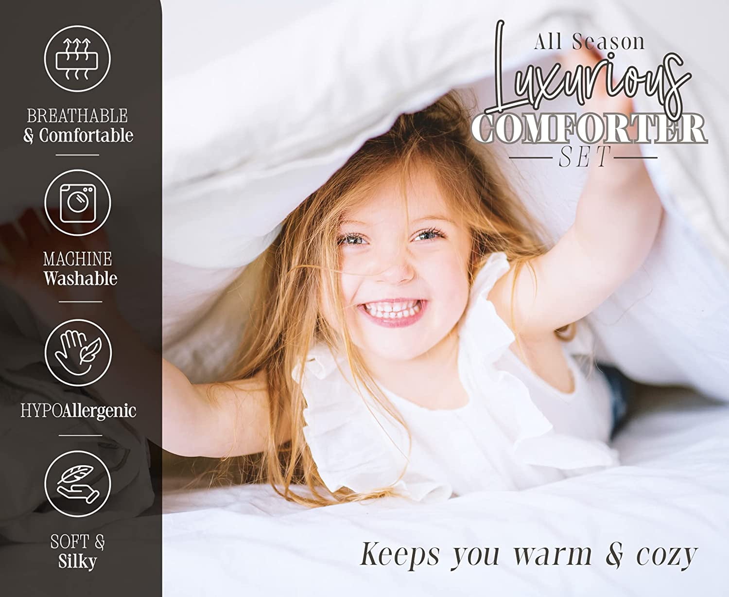 All-Season 3-Piece Comforter Set - Reversible, Box Stitched Down Alternative, King/California King, All Season Suitable, Sage/Cream - Luxurious Quilted Duvet Cover Set Detail