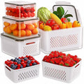 Deliciously Squishy 5 Pack Fruit Storage Containers for Fridge with Removable Colanders and Lids, 5 in 1 Leakproof Fridge Organizer Bins ... - Squishy Dohnut Sweet Treat Shaped Stress Toy - Default Title