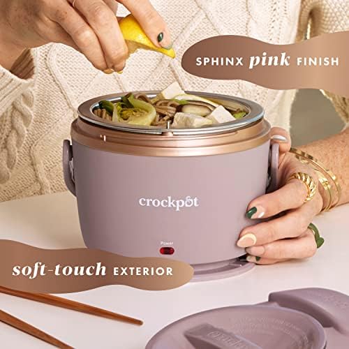 Mini Personal Crock-Pot Electric Lunch Box Food Warmer 20oz – Blush Pink S18G - Mini Personal Food Warmer for Healthy Meal Prep Detail