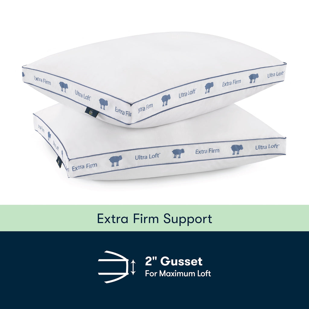 Orthopedic Support Ultra Loft Standard/Queen Bed Pillow, Extra Firm Support - Ergonomic Memory Foam Pillow for Neck Pain Support Detail