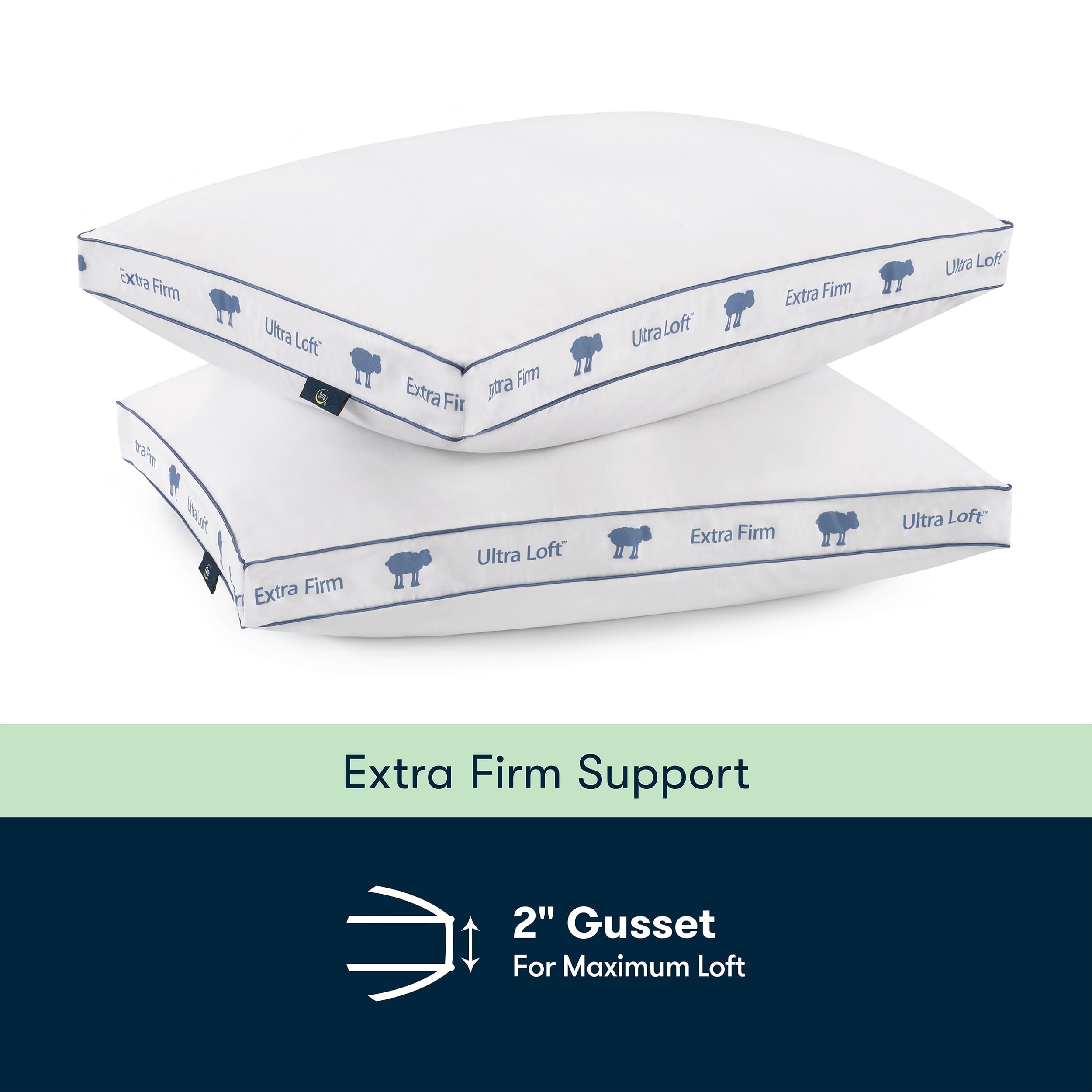 Orthopedic Support Ultra Loft Standard/Queen Bed Pillow, Extra Firm Support - Ergonomic Memory Foam Pillow for Neck Pain Support Detail