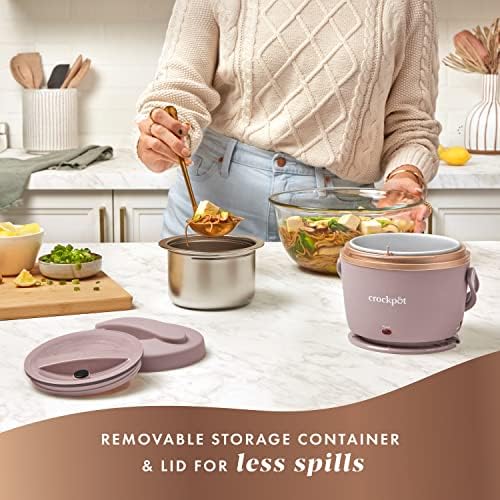 Mini Personal Crock-Pot Electric Lunch Box Food Warmer 20oz – Blush Pink S18G - Mini Personal Food Warmer for Healthy Meal Prep Detail