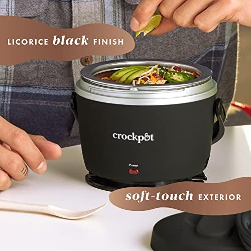Portable Electric Crock-Pot Electric Lunch Box Food Warmer 20oz – Black S26G - Leak-Proof Heated Bento Box Lunch Warmer Detail