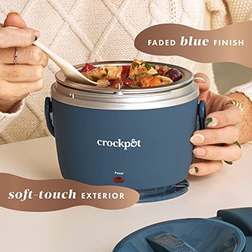 Mini Personal Crock-Pot Electric Lunch Box Food Warmer 20oz – Faded Blue S22V - Leak-Proof Heated Bento Box Lunch Warmer Detail
