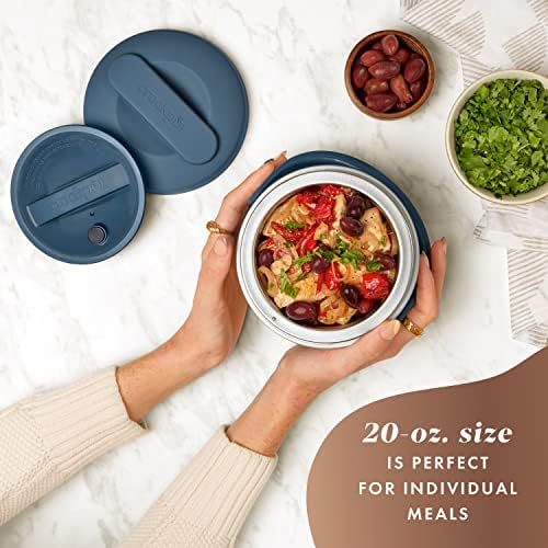 Mini Personal Crock-Pot Electric Lunch Box Food Warmer 20oz – Faded Blue S22V - Leak-Proof Heated Bento Box Lunch Warmer Detail