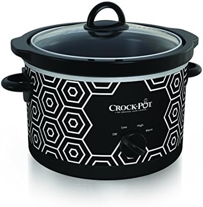 Programmable Crock-Pot 4.5 Quart Portable Slow Cooker – Black & White S11W - Programmable Slow Cooker with Oval Ceramic Pot - Default Title