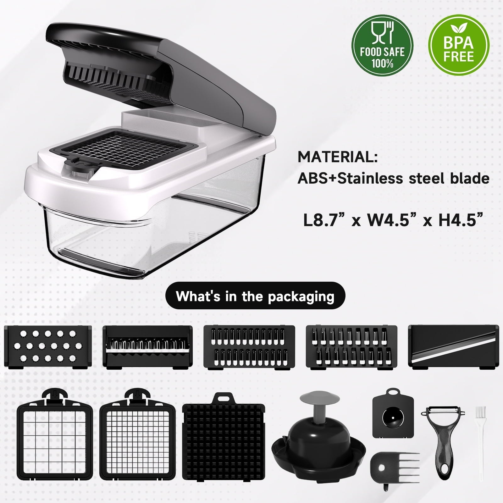Premium Kitchen Vegetable Chopper Food Slicer, 15 in 1 Multi-Function Food Chopper for Onion, Veggie, Cheese Grater, Vegetable... - Kitchen Gadget Tool for Quick Food Prep Detail