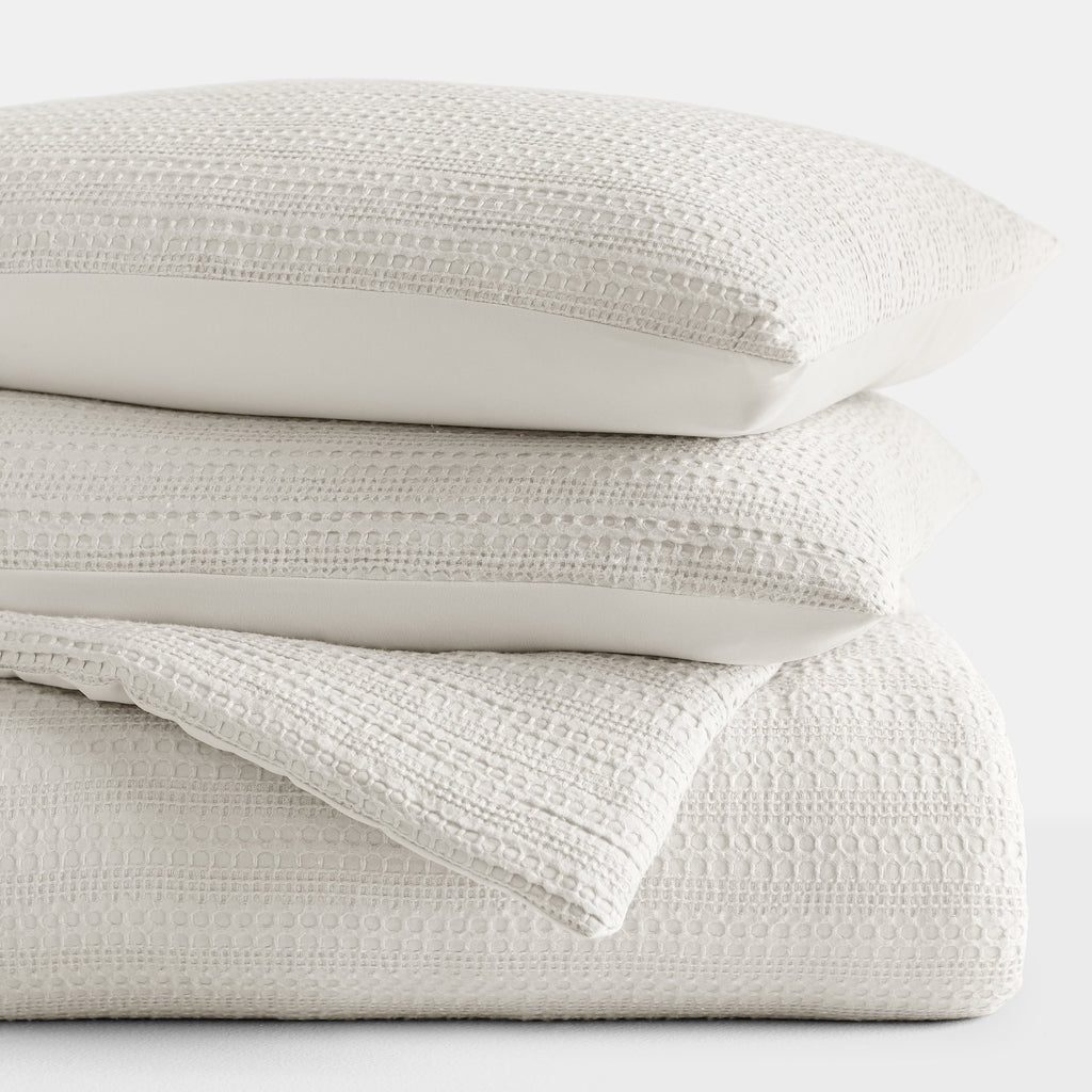 Hypoallergenic Cloud Textured Waffle Comforter Set ins Natural Waffle Comforter Bedding Sets, King/Cal King Size Bedding - Hypoallergenic Ultra-Fluffy Quilt for Winter Detail