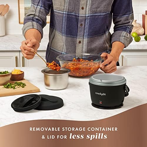 Portable Electric Crock-Pot Electric Lunch Box Food Warmer 20oz – Black S26G - Leak-Proof Heated Bento Box Lunch Warmer Detail