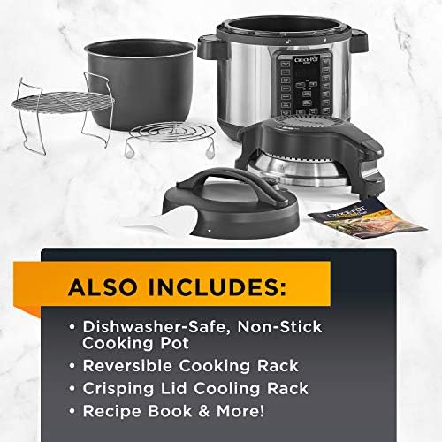 Safety-Lock Crock-Pot Express Crisp 8 Quart 10-in-1 Pressure Cooker S06F - Digital Pressure Cooker with Multi-Safety Protection Detail
