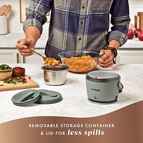 Leak-Proof Crock-Pot Portable Electric Lunch Box Food Warmer – Green S21D - Leak-Proof Heated Bento Box Lunch Warmer Detail