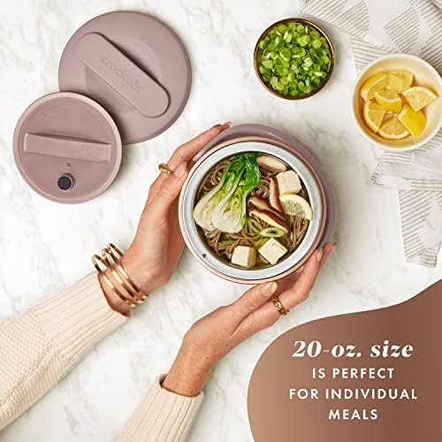 Mini Personal Crock-Pot Electric Lunch Box Food Warmer 20oz – Blush Pink S18G - Mini Personal Food Warmer for Healthy Meal Prep Detail