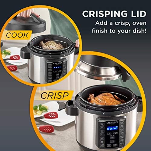 Safety-Lock Crock-Pot Express Crisp 8 Quart 10-in-1 Pressure Cooker S06F - Digital Pressure Cooker with Multi-Safety Protection Detail