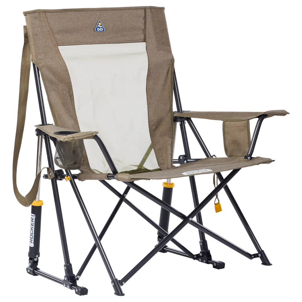 Heavy-Duty Freestyle Comfort Pro Rocker XL - Choice 107 - Freestyle Rocker Portable Outdoor Folding Chair - Heathered Aged Fatigue