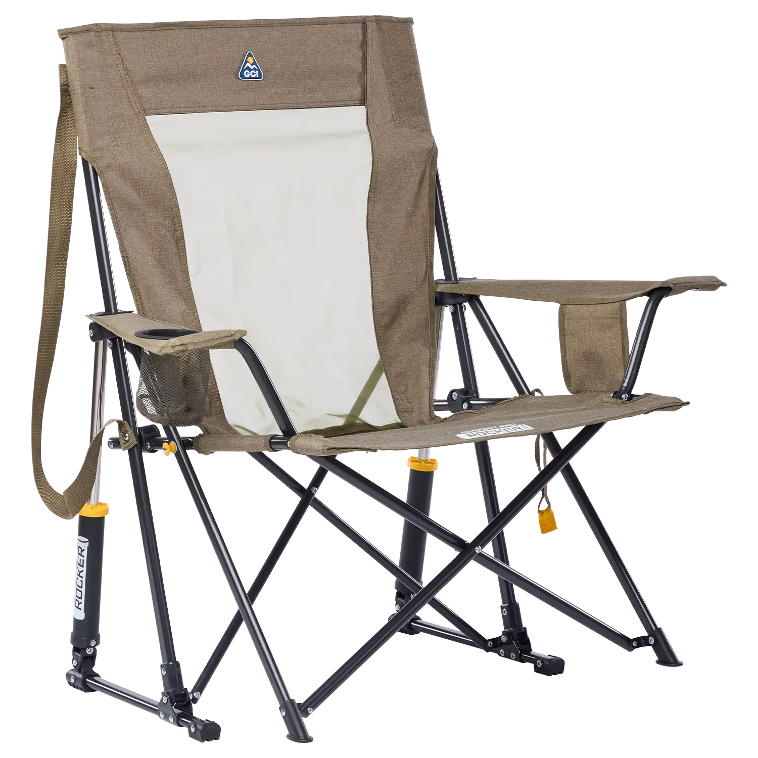 Heavy-Duty Freestyle Comfort Pro Rocker XL - Choice 107 - Freestyle Rocker Portable Outdoor Folding Chair - Heathered Aged Fatigue