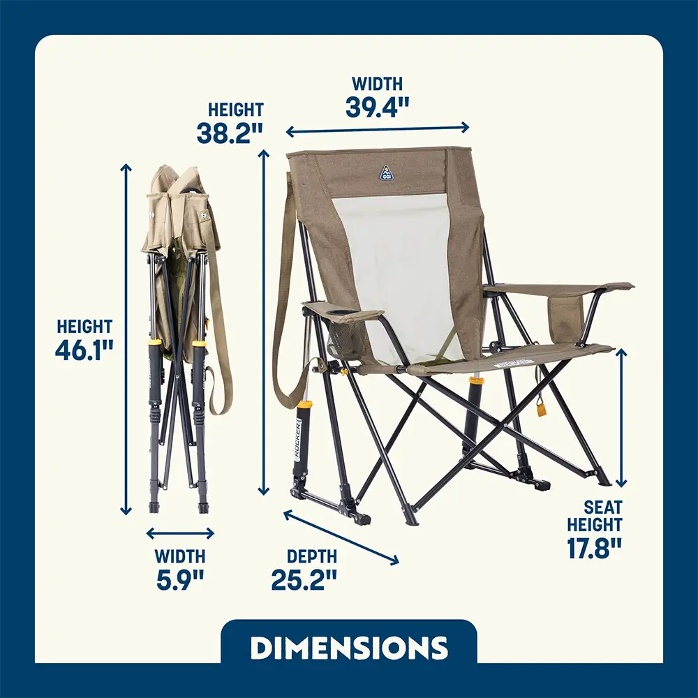 Heavy-Duty Freestyle Comfort Pro Rocker XL - Choice 107 - Freestyle Rocker Portable Outdoor Folding Chair Detail