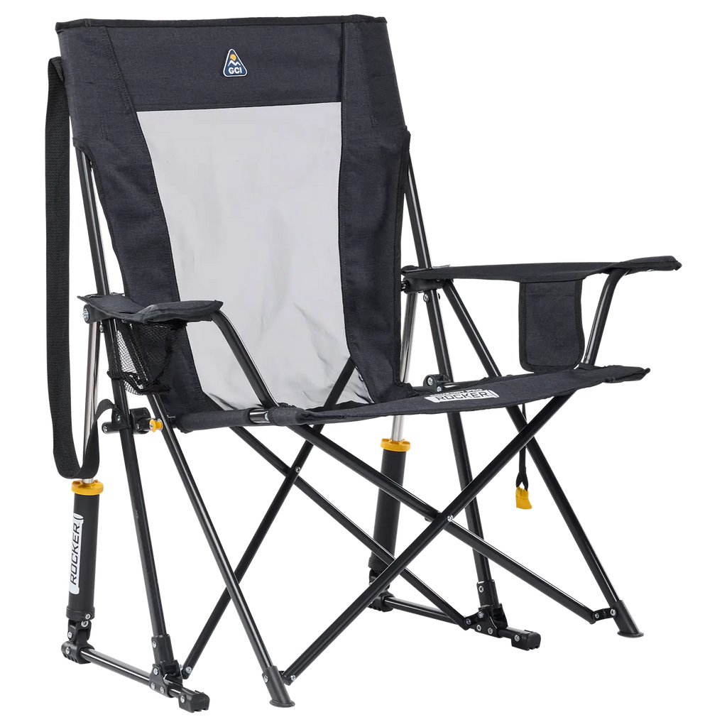 Heavy-Duty Freestyle Comfort Pro Rocker XL - Choice 107 - Freestyle Rocker Portable Outdoor Folding Chair - Heathered Charcoal