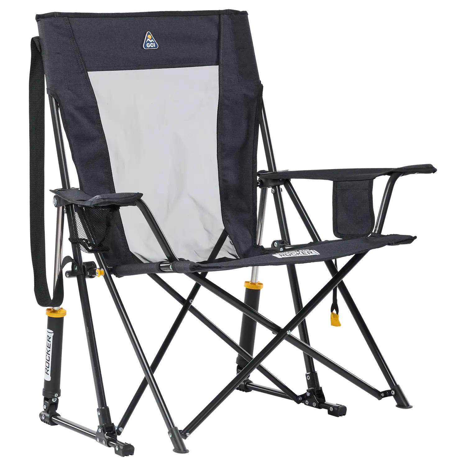 Heavy-Duty Freestyle Comfort Pro Rocker XL - Choice 107 - Freestyle Rocker Portable Outdoor Folding Chair - Heathered Charcoal