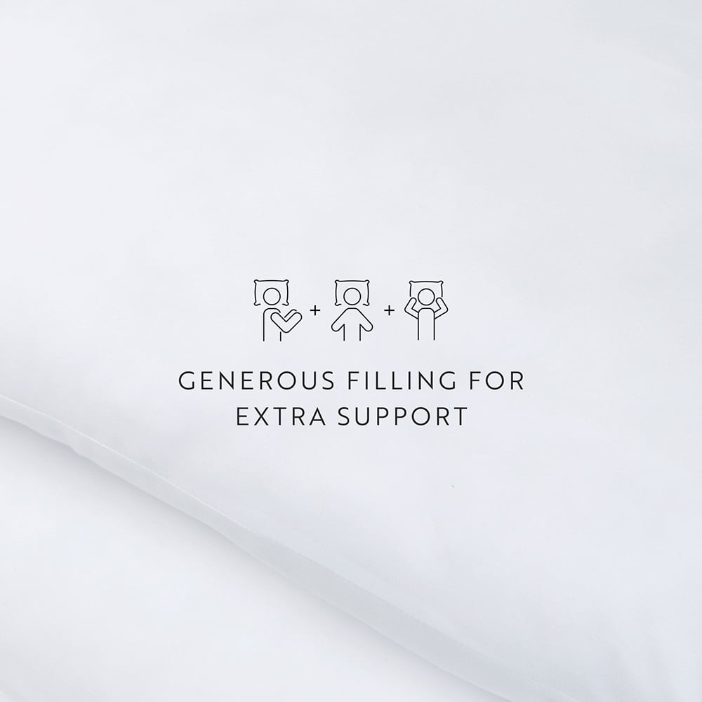 Decorative Plump Plush Bed Pillows 2-Pack For All Sleep Styles - Back, Side and Stomach Sleepers - in King Size - Ergonomic Memory Foam Pillow for Neck Pain Support Detail