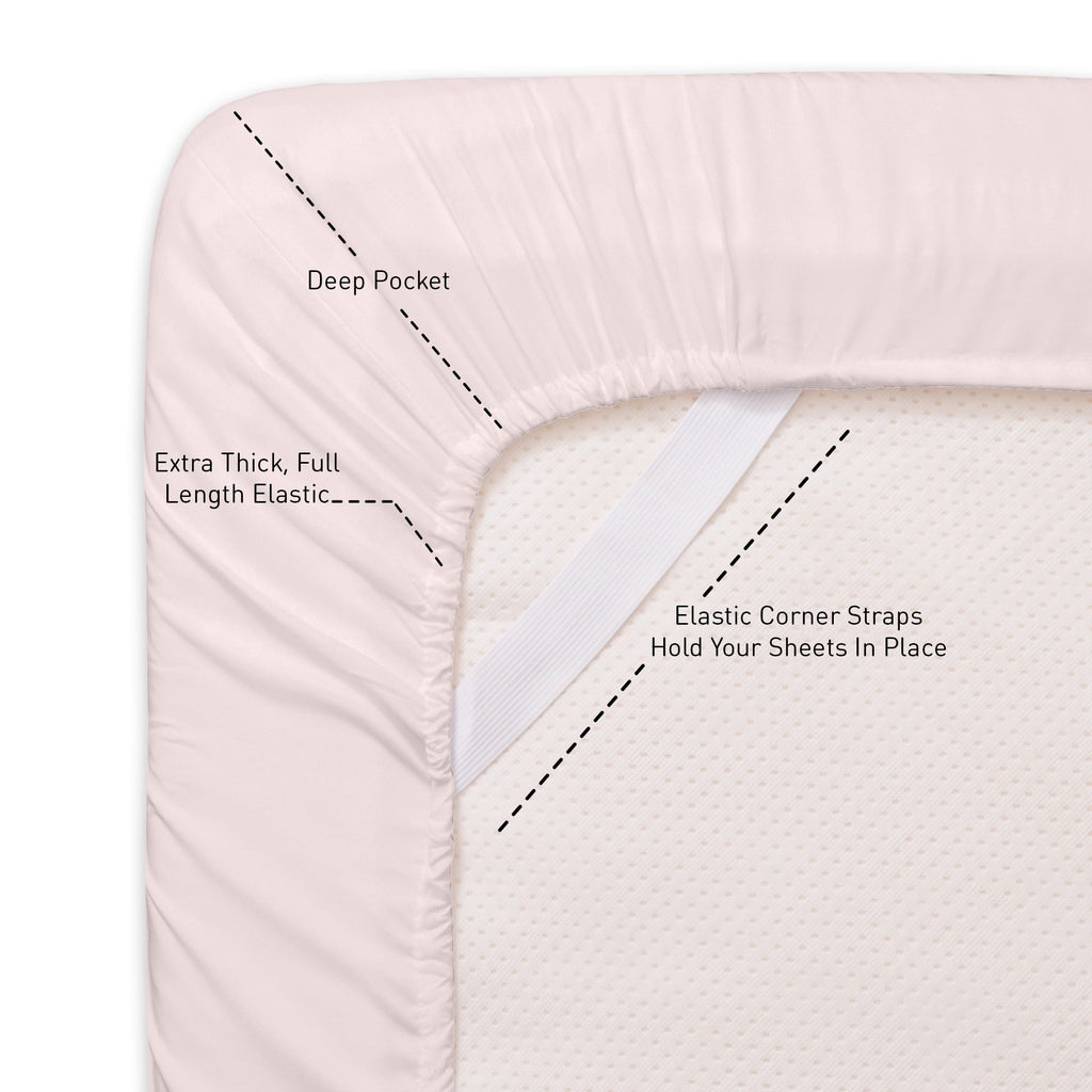 Hypoallergenic Cloud Supreme 7 Piece Bed-In-A-Bag All Season Solid Comforter & Sheet Set, Full, Pale Pink - All-Season Down Alternative Comforter Insert Detail