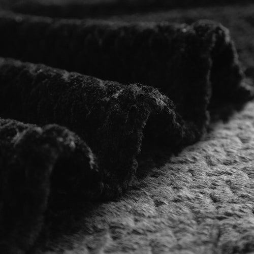 Decorative Knitted Cozy Textured Plush Throw Blanket, Black, 50"x60" All Ages - Luxury Knitted Decorative Throw Blanket with Fringes Detail