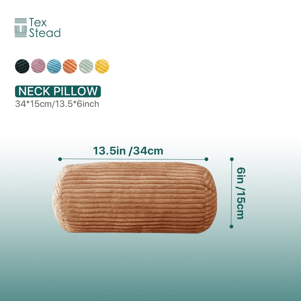 Fluffy Shredded Multifunctional Long Pillow- uitable for yoga,Lumbar and Neck Support Roll Pillow- Orange（6"x14") - Orthopedic Shredded Foam Bed Pillow Set Detail