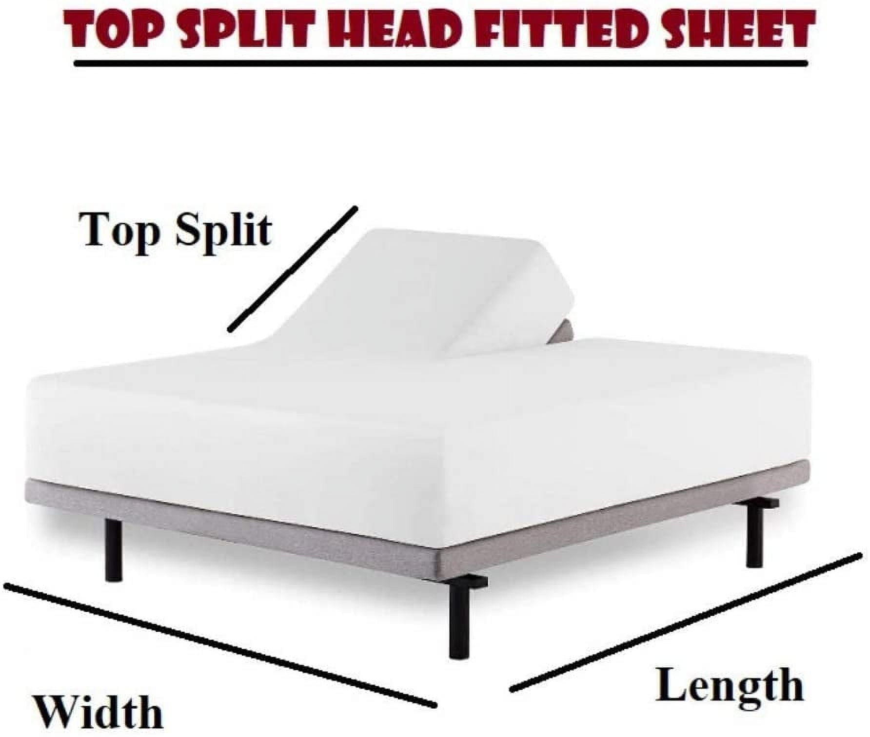 Breathable Luxury Top Split King 100% Egyptian Cotton 1000 Thread Count, Adjustable Beds -Top Split King Sheets Sets (4 Pcs) Split Down... - Luxury Bed Sheet Set with Deep Pockets Detail