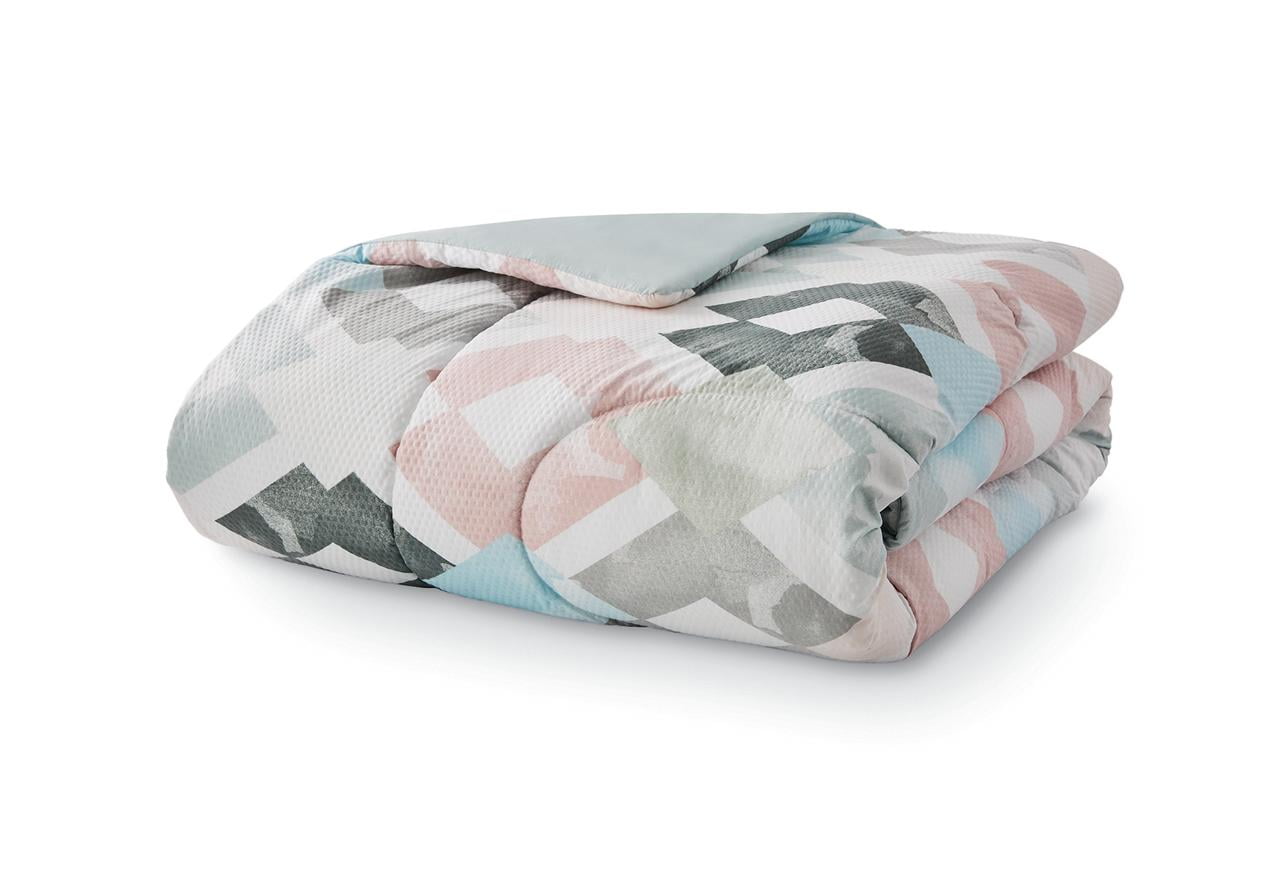 Fluffy Down Alternative Reversible Marble Diamond 8-Piece Bed in a Bag Bedding Set, Twin/Twin XL - Hypoallergenic Ultra-Fluffy Quilt for Winter Detail